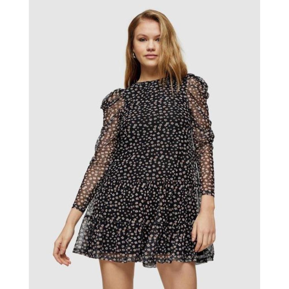 TOPSHOP Grunge Floral Chuck-On Dress TO101AA22FIB