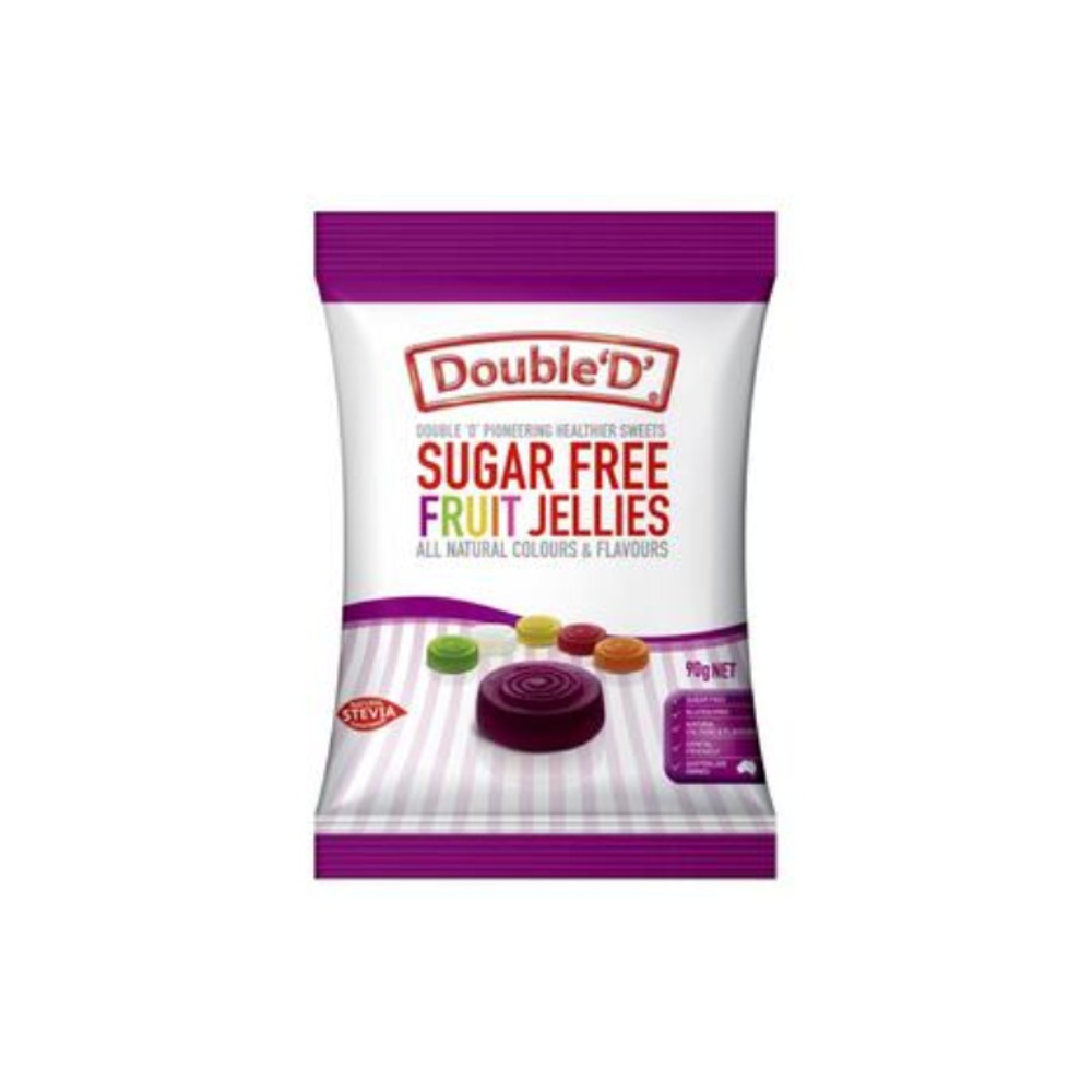 더블 D 슈가 프리 프룻 젤리 캔디 90g, Double D Sugar Free Fruit Jellies Candy 90g