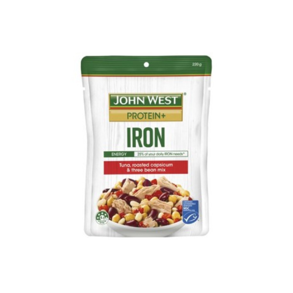 존 웨스트 프로틴 + 아이너 튜나 로스티드 캡시컴 &amp; 쓰리 빈 믹스 220g, John West Protein + Iron Tuna Roasted Capsicum &amp; Three Bean Mix 220g