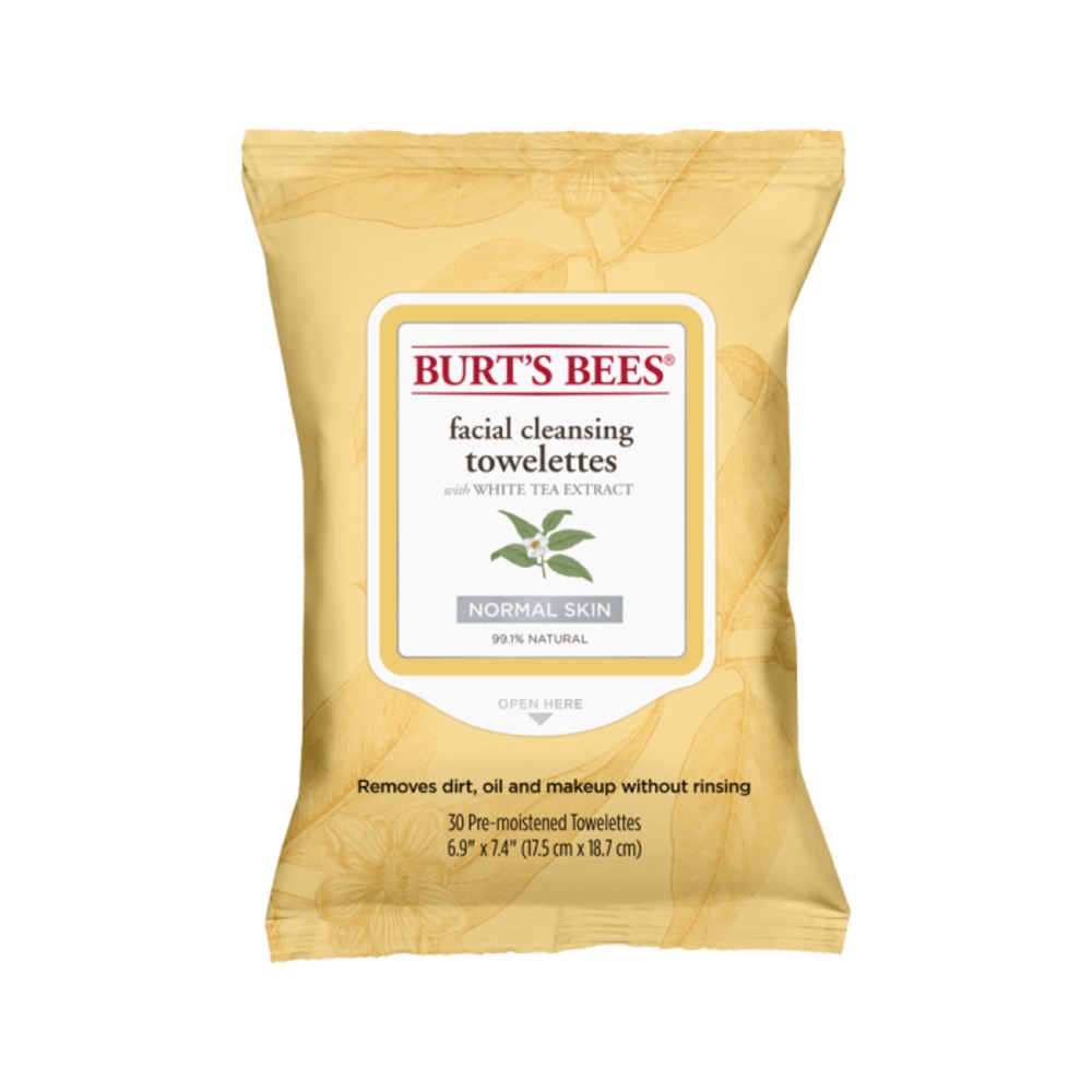 버트 비 페이셜 클렌징 타울렛 윗 화이트 티 익스트렉트 (노멀 스킨) x팩, Burts Bees Facial Cleansing Towelettes with White Tea Extract (normal skin) x 30 Pack