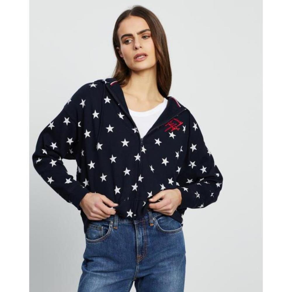 Tommy Hilfiger Star Print Signature Logo Hoodie TO336AA42CPL