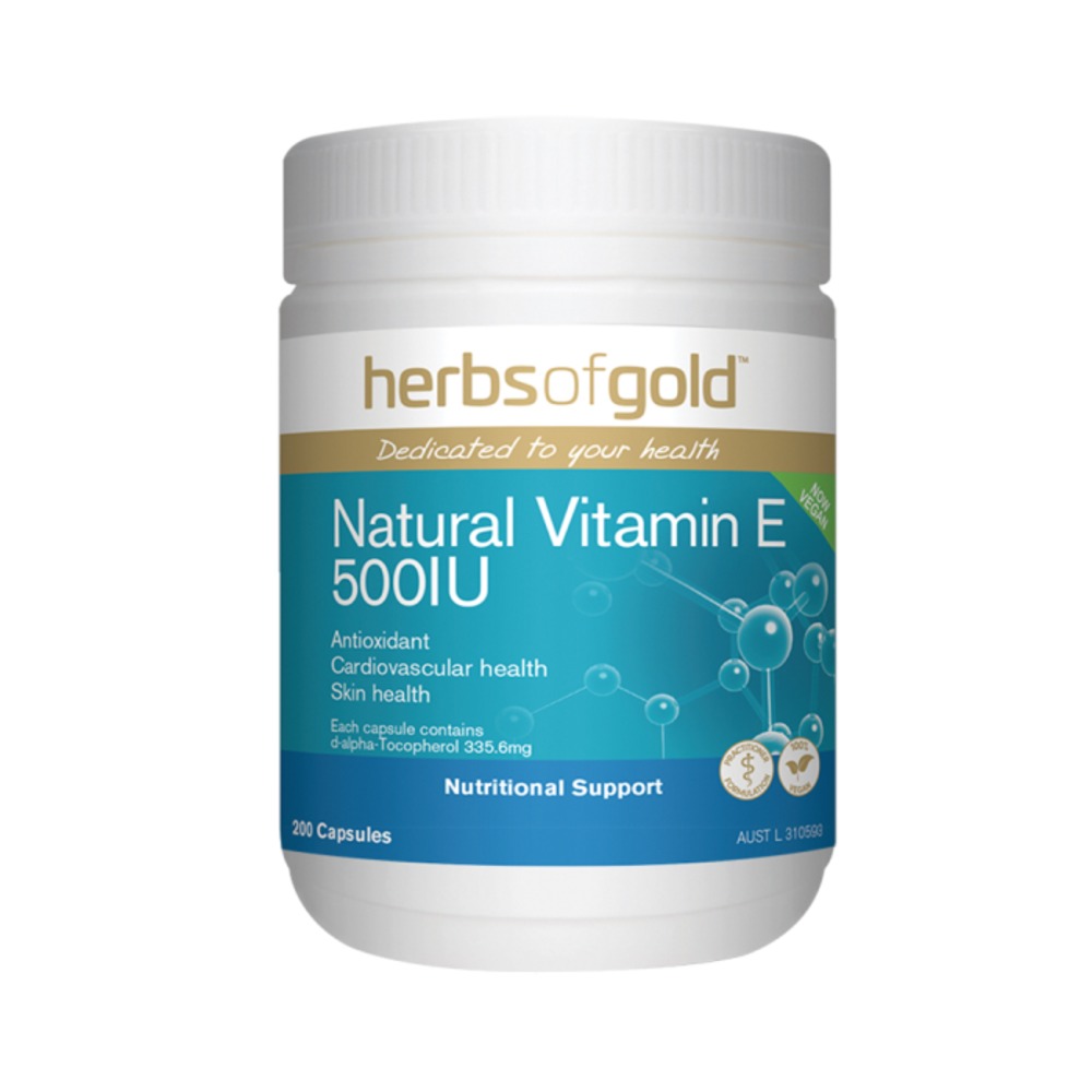 허브 오브 골드 내츄럴 비타민 E 500I.U. 200c, Herbs Of Gold Natural Vitamin E 500I.U. 200c