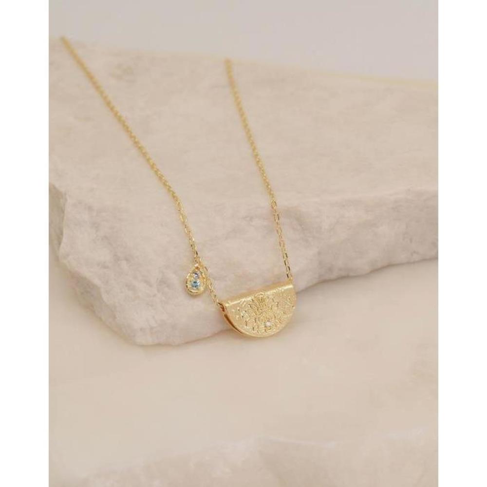 By Charlotte Calm Your Soul Lotus Birthstone Necklace - March BY156AC62LAJ