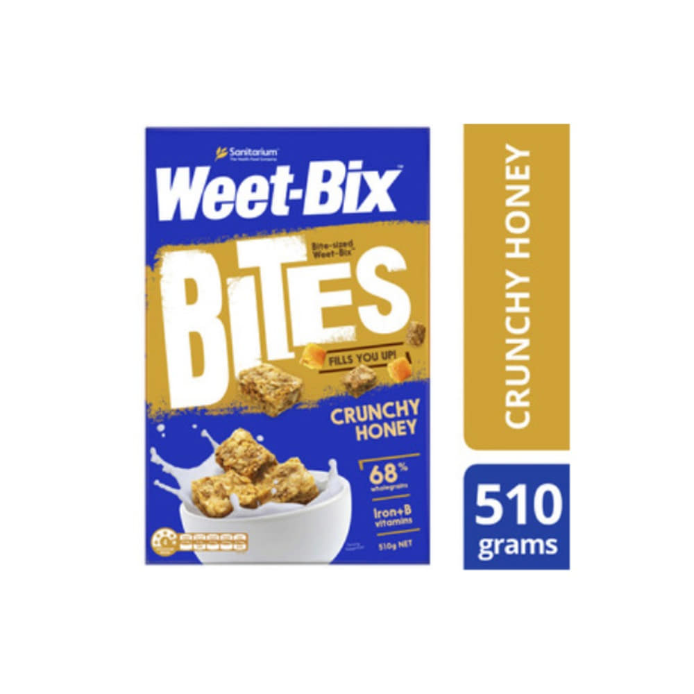 새니테리움 위트빅스 바이트 크런치 허니 브렉퍼스트 시리얼 510g, Sanitarium Weet-Bix Bites Crunchy Honey Breakfast Cereal 510g