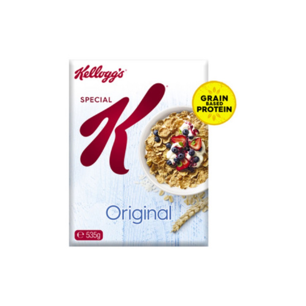 켈로그 스페셜 K 오리지날 브렉퍼스트 시리얼 위드 그레인 베이스드 프로틴 535g, Kelloggs Special K Original Breakfast Cereal with Grain Based Protein 535g