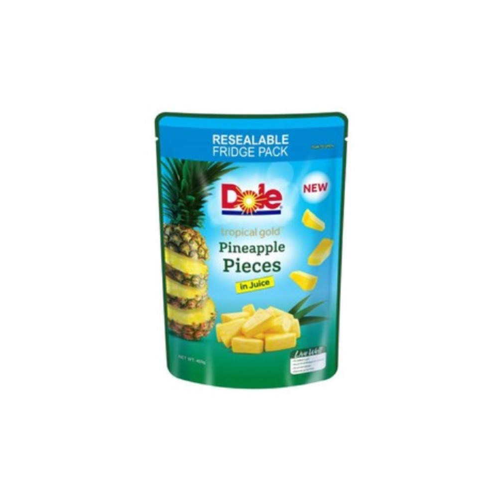 돌 파인애플 피스 인 쥬스 파우치 400g, Dole Pineapple Pieces in Juice Pouch 400g