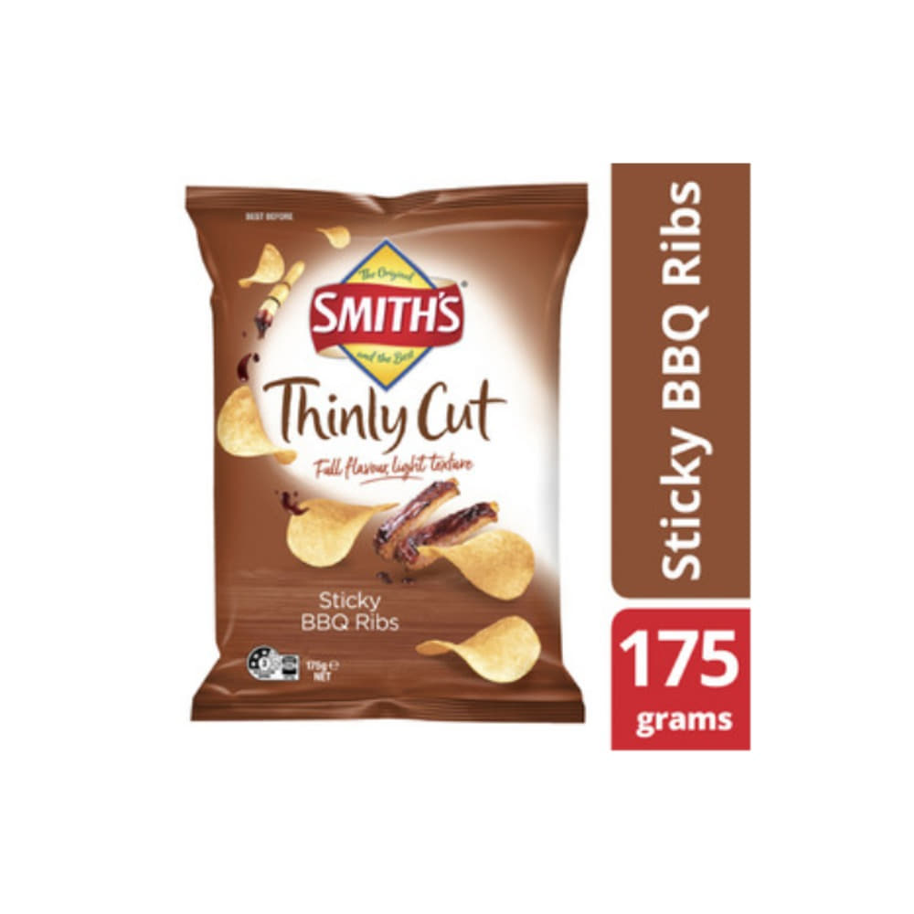 스미스 스티키 BBQ 립스 띤리 컷 포테이토 칩 175g, Smiths Sticky BBQ Ribs Thinly Cut Potato Chips 175g