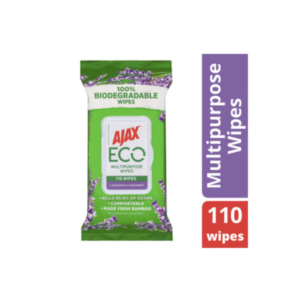 에이잭스 에코 멀티퍼포스 와입스 라벤더 &amp; 로즈마리 110 팩, Ajax Eco Multipurpose Wipes Lavender &amp; Rosemary 110 pack