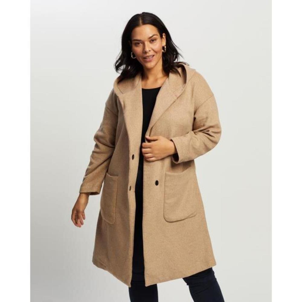 Atmos&amp;Here Curvy Annabelle Wool Blend Hooded Coat AT763AA03BLK