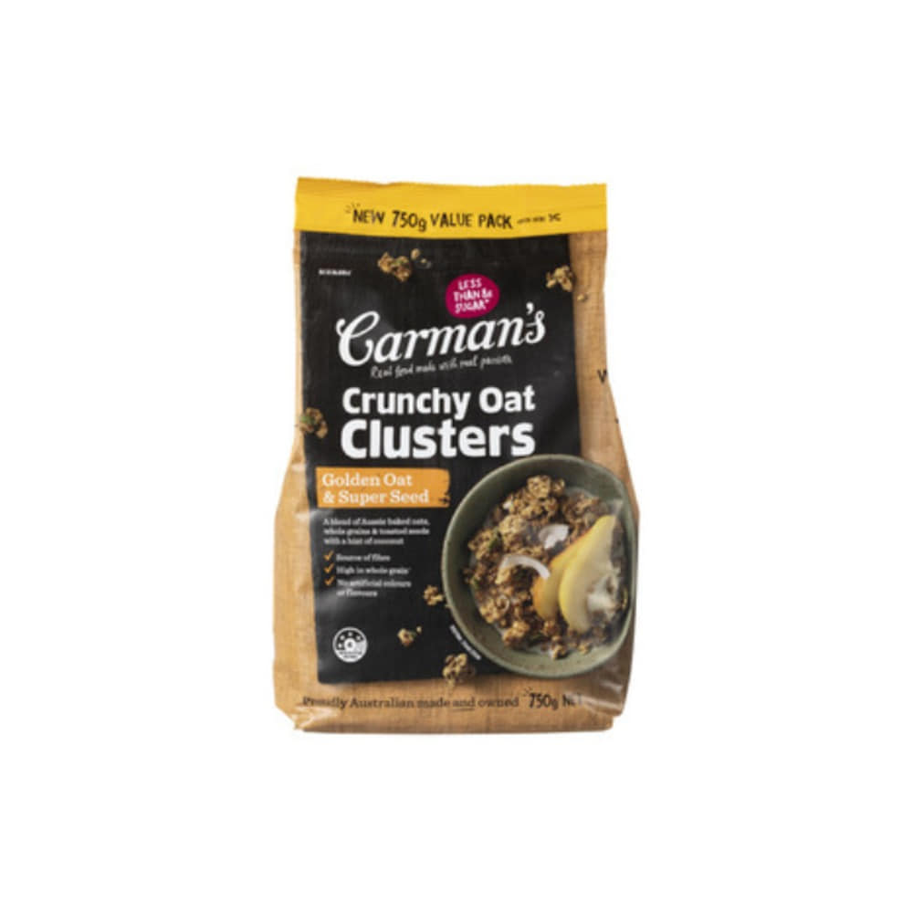 칼만스 크런치 클러스터 시리얼 골든 오트 &amp; 슈퍼 시드 750g, Carmans Crunchy Clusters Cereal Golden Oat &amp; Super Seed 750g