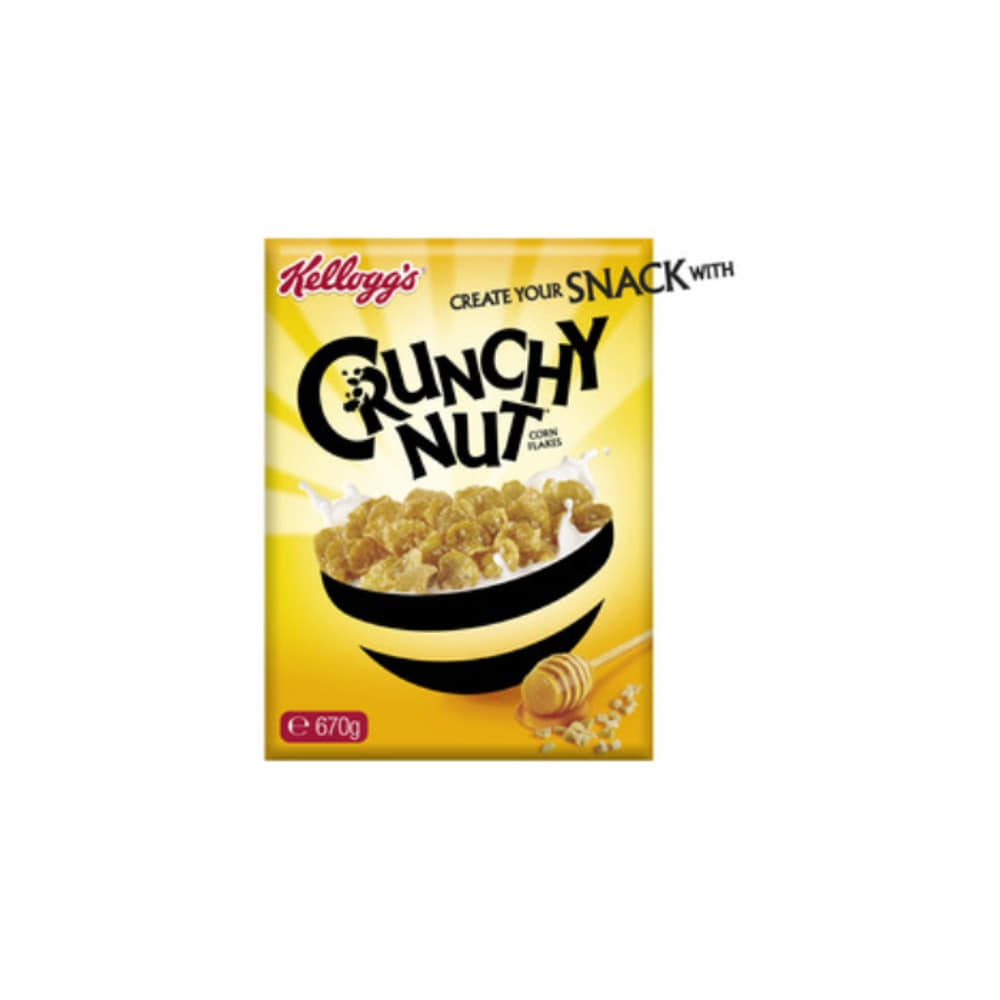 켈로그 크런치 넛 콘 플레이크 브렉퍼스트 시리얼 670g, Kelloggs Crunchy Nut Corn Flakes Breakfast Cereal 670g