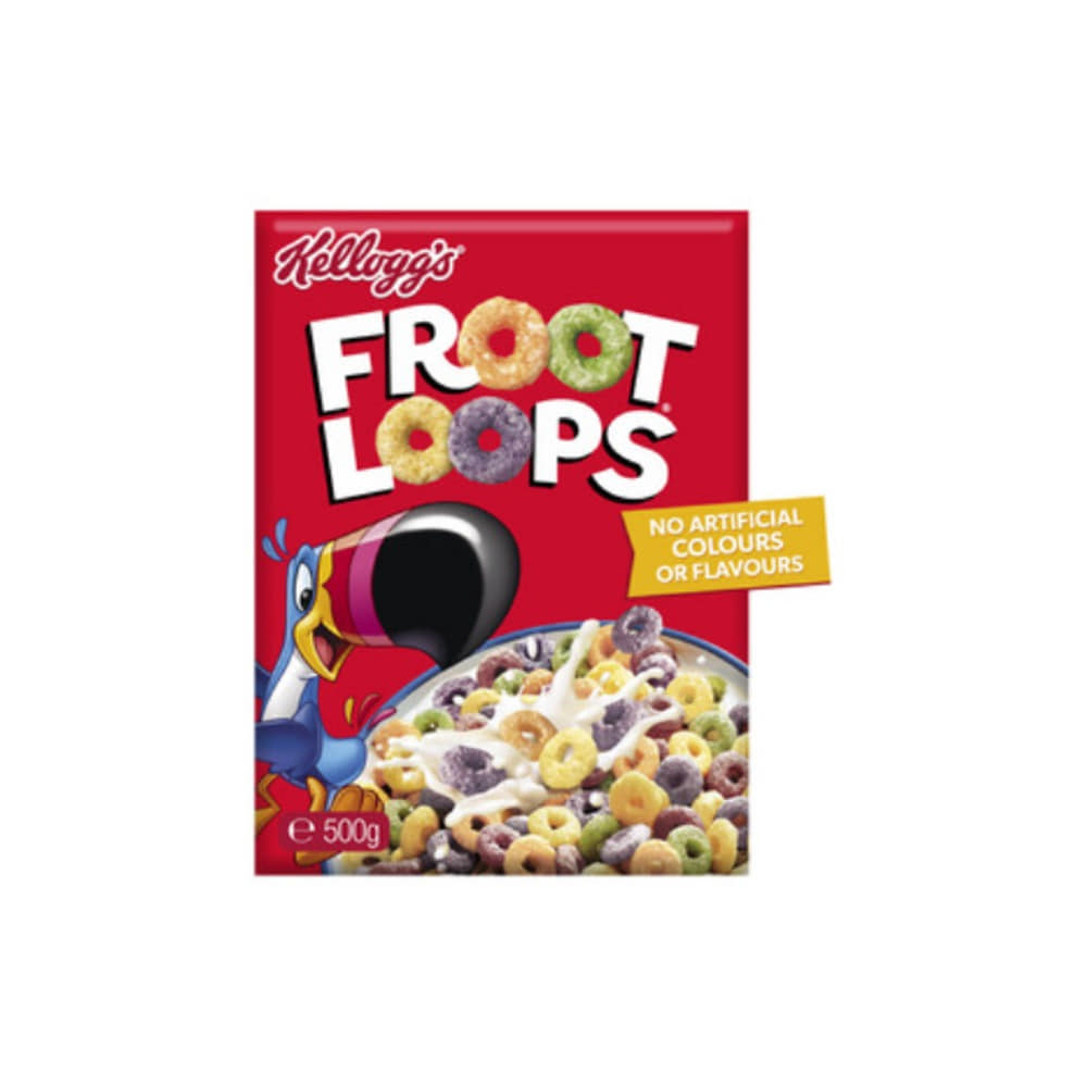 켈로그 프루트 루프 브렉퍼스트 시리얼 500g, Kelloggs Froot Loops Breakfast Cereal 500g