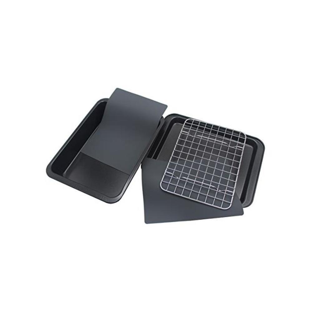 Checkered Chef Toaster Oven Pans - 5 Piece Nonstick Bakeware Set Includes Baking Trays, Rack and Silicone Baking Mats - Best Accessories for Toaster and Convection Ovens B0722QMHF2