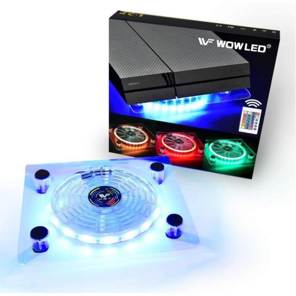 WOWLED Upgrade Cooling Fan, USB RGB LED Cooler, Pad Stand Accessories for XBOX One X, PS4 Playstation 4 Pro PS4 Slim, Consoles, Laptop Notebook B07F7NYYY4
