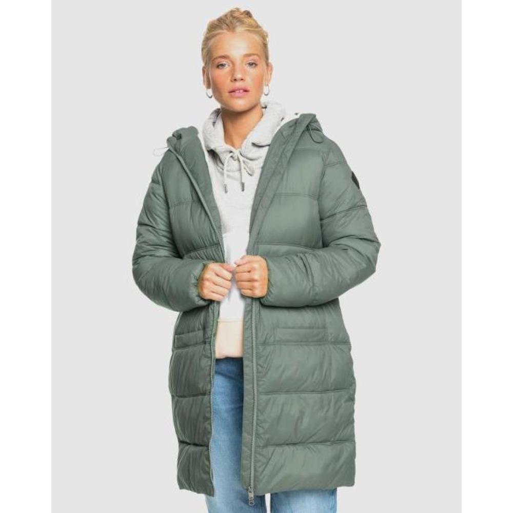 Roxy Womens Crest Of The Wave Sherpa Hooded Puffer Jacket RO024AA24ALF
