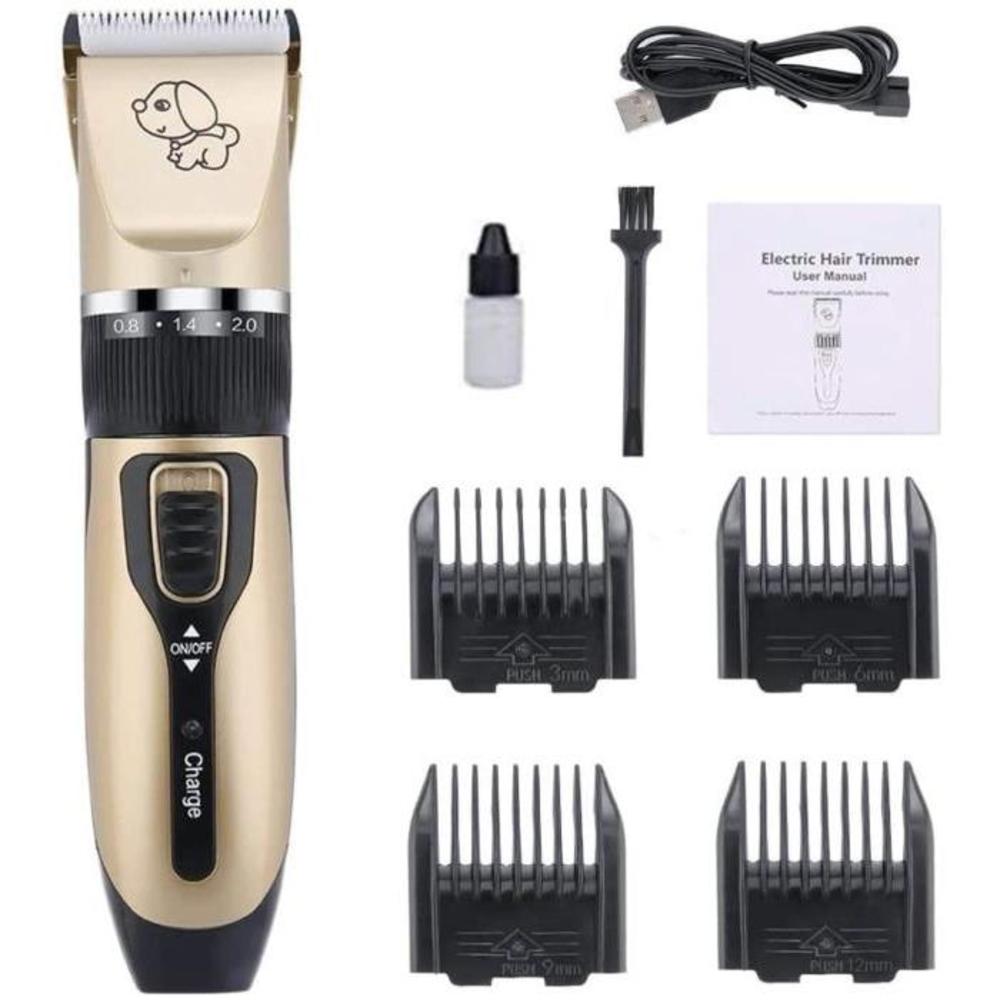 AUSELECT Dog Grooming Clipper Kit, Low Noise, Electric Quiet, Rechargeable, Cordless, Pet Hair Thick Coats Clippers Trimmers Set, Suitable for Dogs, Cats, and Other Pets (Clipper S B086DYFY5D