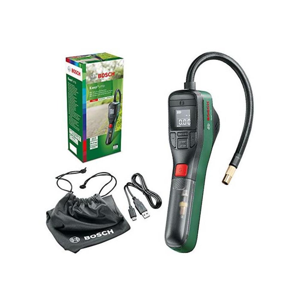 Bosch Home &amp; Garden Electric Air Pump Mini Compressor EasyPump (3.0 Ah Battery, 3.6 Volt, 150 PSI, 10.3 bar, LED), Green/Black one B08HQHW4LS