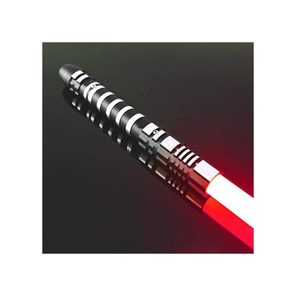 YDD GENIUS Lightsaber Red Led Light Metal Aluminum Hilt, Ghost Premium Force FX Black Series Light Saber for Adults and Kids, Support Real Heavy Dueling B0824WZTRF