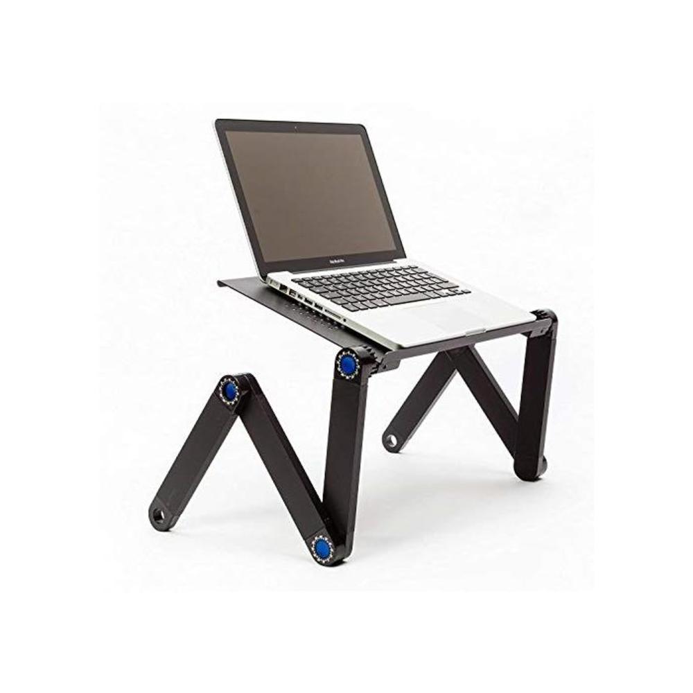 AUSELECT Adjustable Laptop Cooling Stand &amp; Lap Desk for Bed Couch Aluminum Desktop Tray Portable Folding Holder Black B08CDD1XZ2