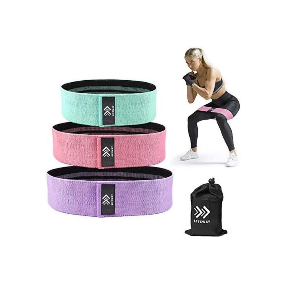 LIFEWAY Resistance Bands for Legs and Butt - Booty Bands Set, Non Slip Fabric Workout Bands Exercise Bands Glute Bands, Wide Stretch Resistance Loops Band - 3 Packs with Carrying B B081YKQ9XX