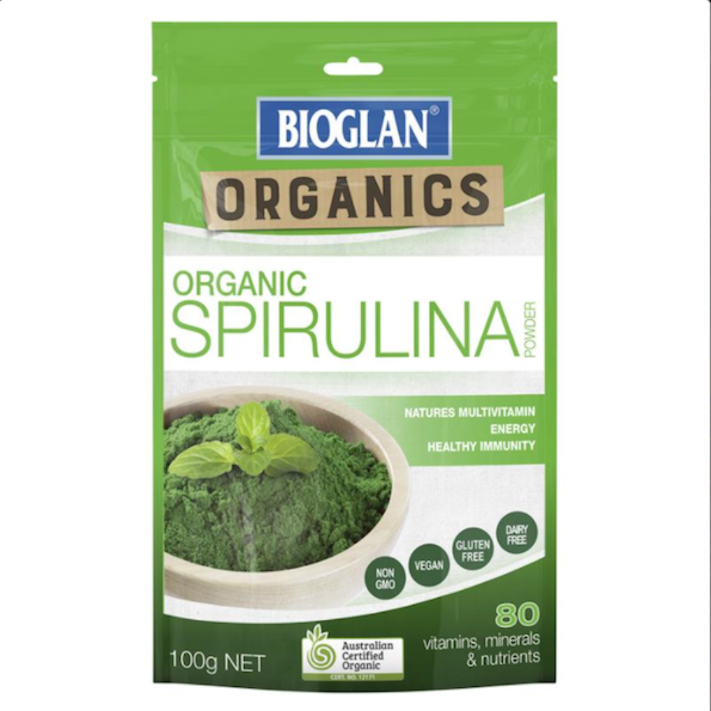 바이오글란 Bioglan natural Spirulina 80 Vitamins, Minerals, &amp; Nutrients 100g Net (유통기한 22년 3월 30일까지)