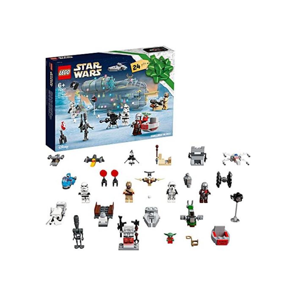 LEGO 레고 75307 스타워즈 Advent Calendar 2021 토이 빌딩 Set, 더 Mandalorian 크리스마스 Gift for Kids Age 6+ with Baby Yoda 미니피규어 B08W9K2CTM