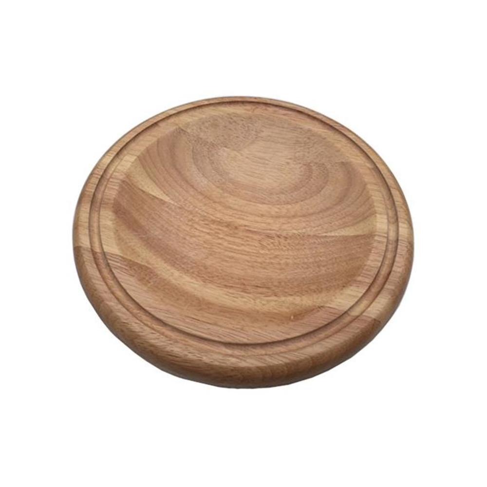Checkered Chef Mezzaluna Cutting Board - Small Round Wooden Chopping Board for Mincing and Rocker Knives B07356YJHB