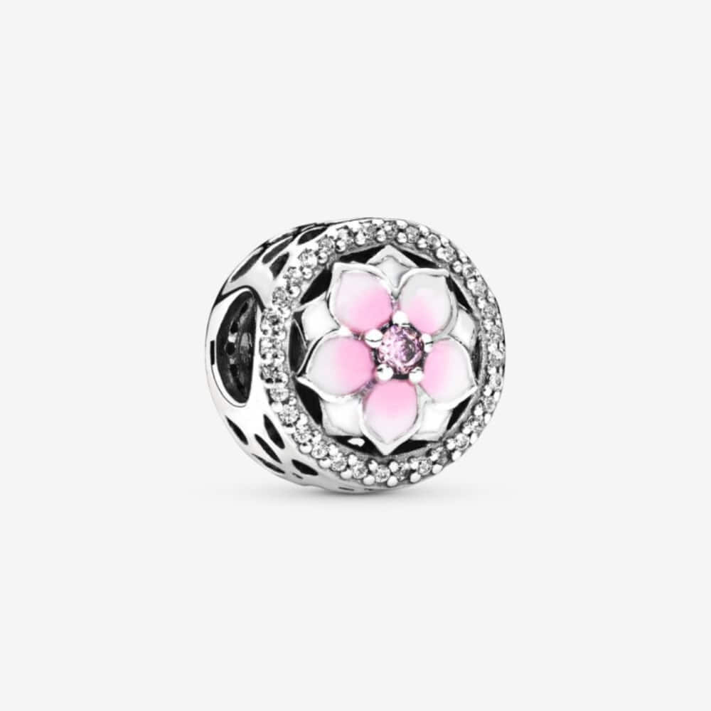 판도라 핑크 매그놀리아 플라워 참 792085PCZ, Pandora Pink Magnolia Flower Charm 792085PCZ