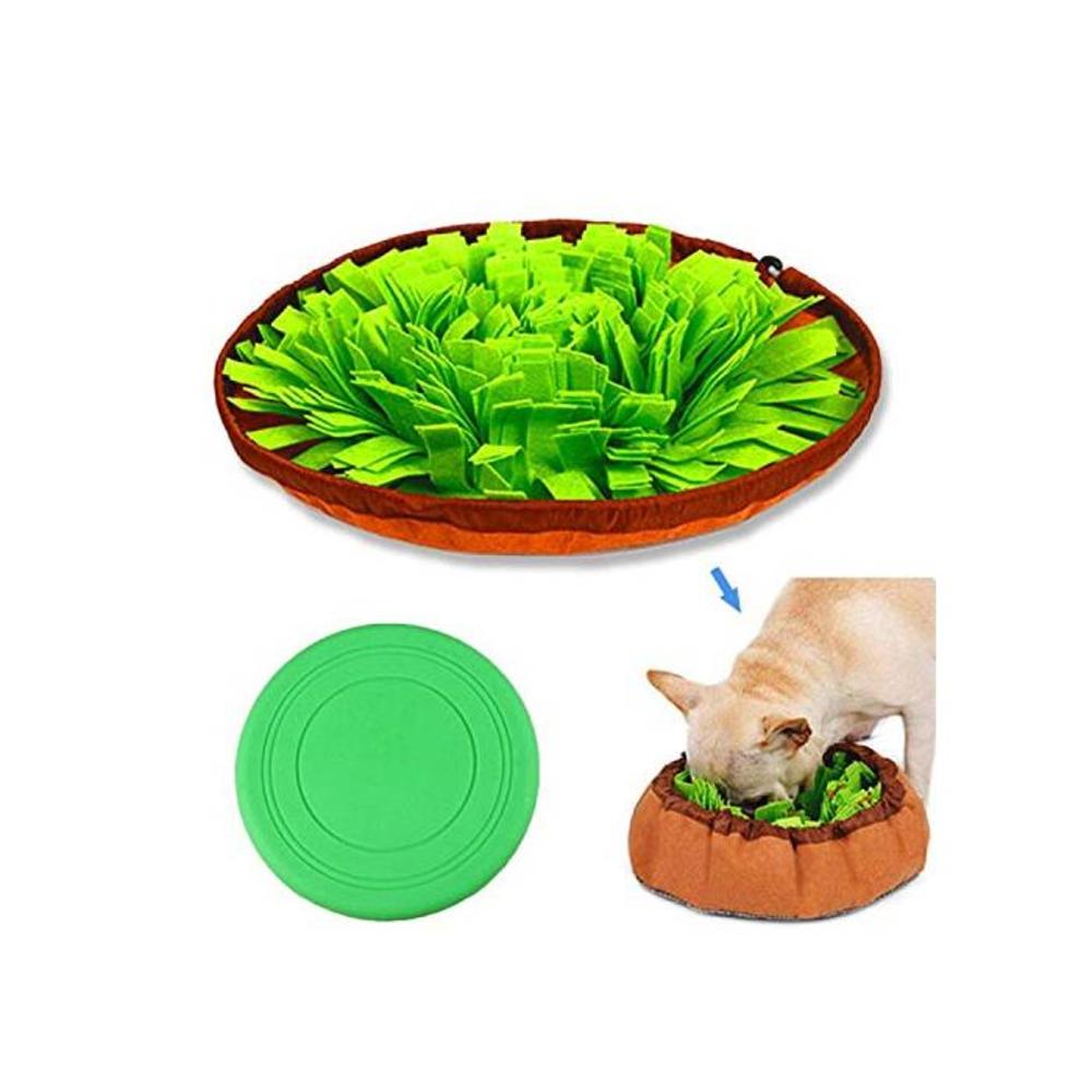 LANKA Snuffle Mat, Durable Dog Puzzle Toys Interactive Feeding Mat with Dog Flying Disc Encourage Natural Foraging Skills and Nose Work Training - Machine Washable B08FDDHP3N