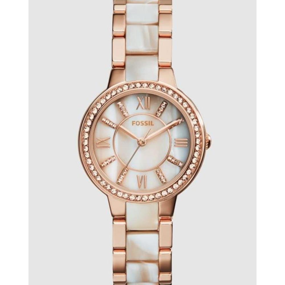 Fossil Virginia Rose Gold-Tone Analogue Watch FO646AC06LJD