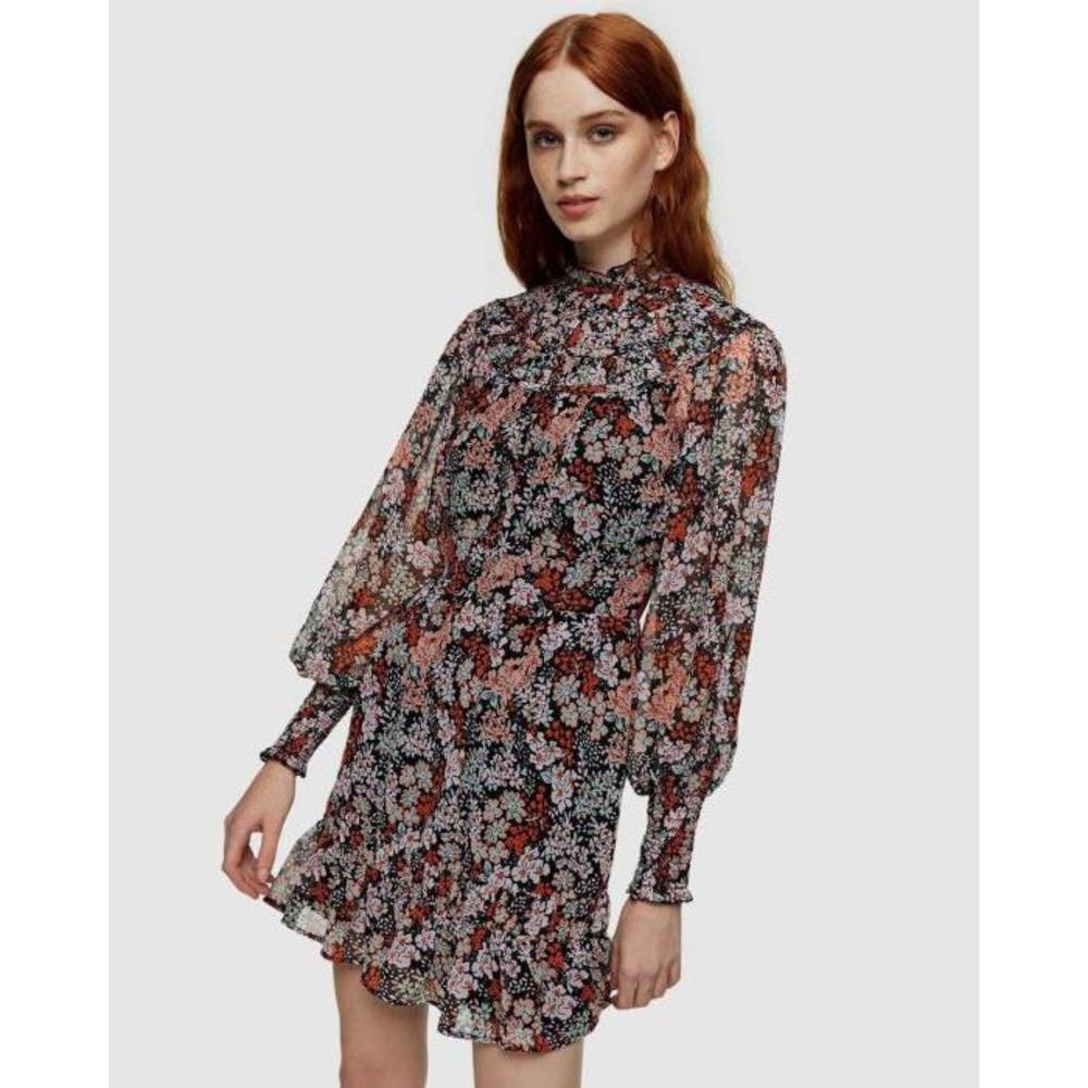 TOPSHOP Floral Print Ruched Mini Dress TO101AA83KTG