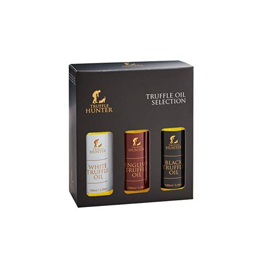 Truffle Oil Selection Gift Set by TruffleHunter - Contains White Truffle Oil, English Truffle Oil, Black Truffle Oil (3 x 3.38 Oz) In a Presentation Gift Box - Kosher, Vegetarian, B009HRQ47U