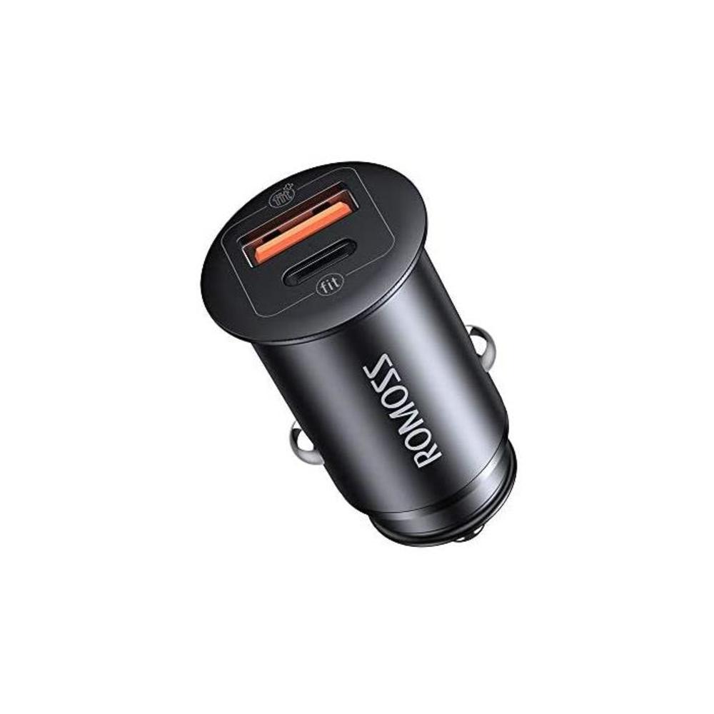ROMOSS Car Charger 30W USB &amp; Type C Port Quick Charge 3.0 PD Car Adapter Fast Charging USB C Charger Compatible with iPhone 12/12 pro max/11/11 pro/XR/XS MAX/X/8 Plus Galaxy S9/S8/ B07TSJ9GYG