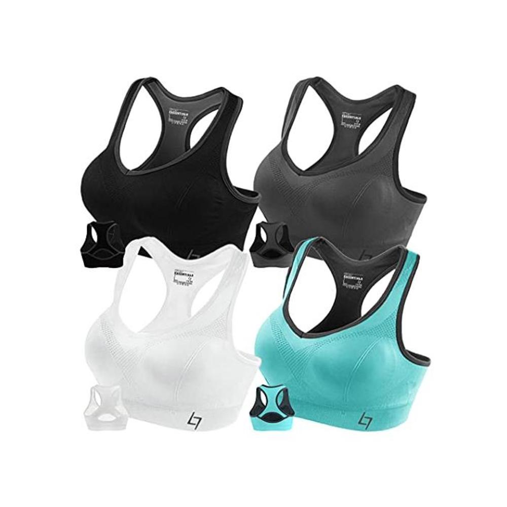 FITTIN Racerback Sports Bras - Padded Seamless High Impact Support for Yoga Gym Workout Fitness with Removable Pads B016WBVER8