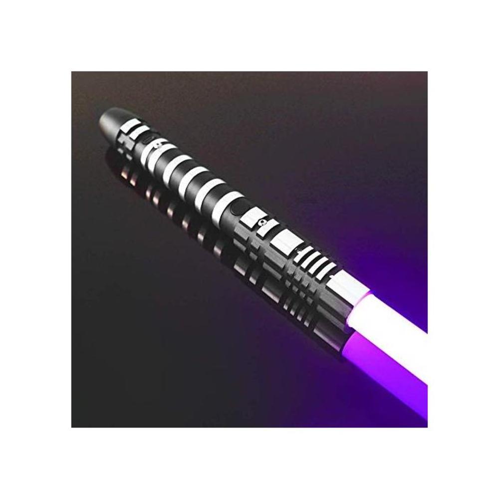 YDD GENIUS Lightsaber Purple Led Light Metal Aluminum Hilt, Ghost Premium Force FX Black Series Light Saber for Adults and Kids, Support Real Heavy Dueling B0824XFDCB