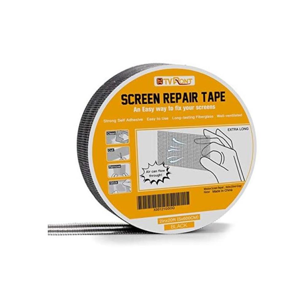 Screen Repair Tape - 20ft x 2in Door Window Screen Patch Repair Kit, Fiberglass Covering Mesh Repair Tape Strong Adhesive &amp; Waterproof Seal for Repair Holes Tears (Silver-Gray) B08P79ZVG3