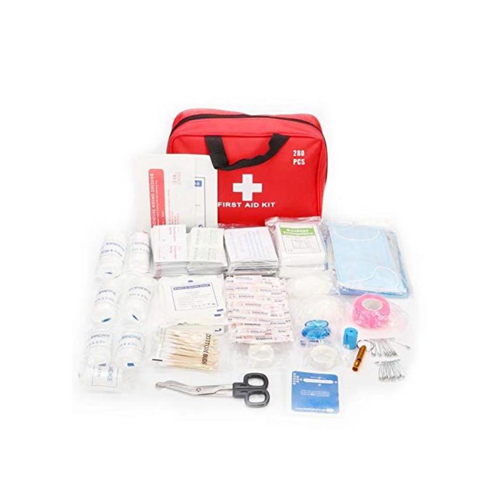 AUSELECT First Aid Kit 280pcs for Hiking, Backpacking, Camping, Travel, Car &amp; Cycling. with Waterproof Laminate Bags B087M4CVBK