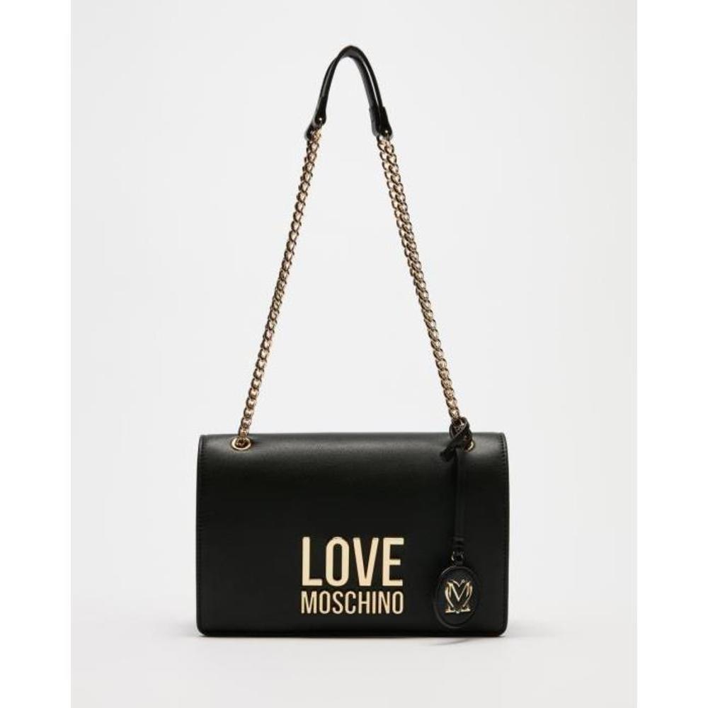 LOVE MOSCHINO Gold Metal Logo Shoulder Bag LO854AC36IMH