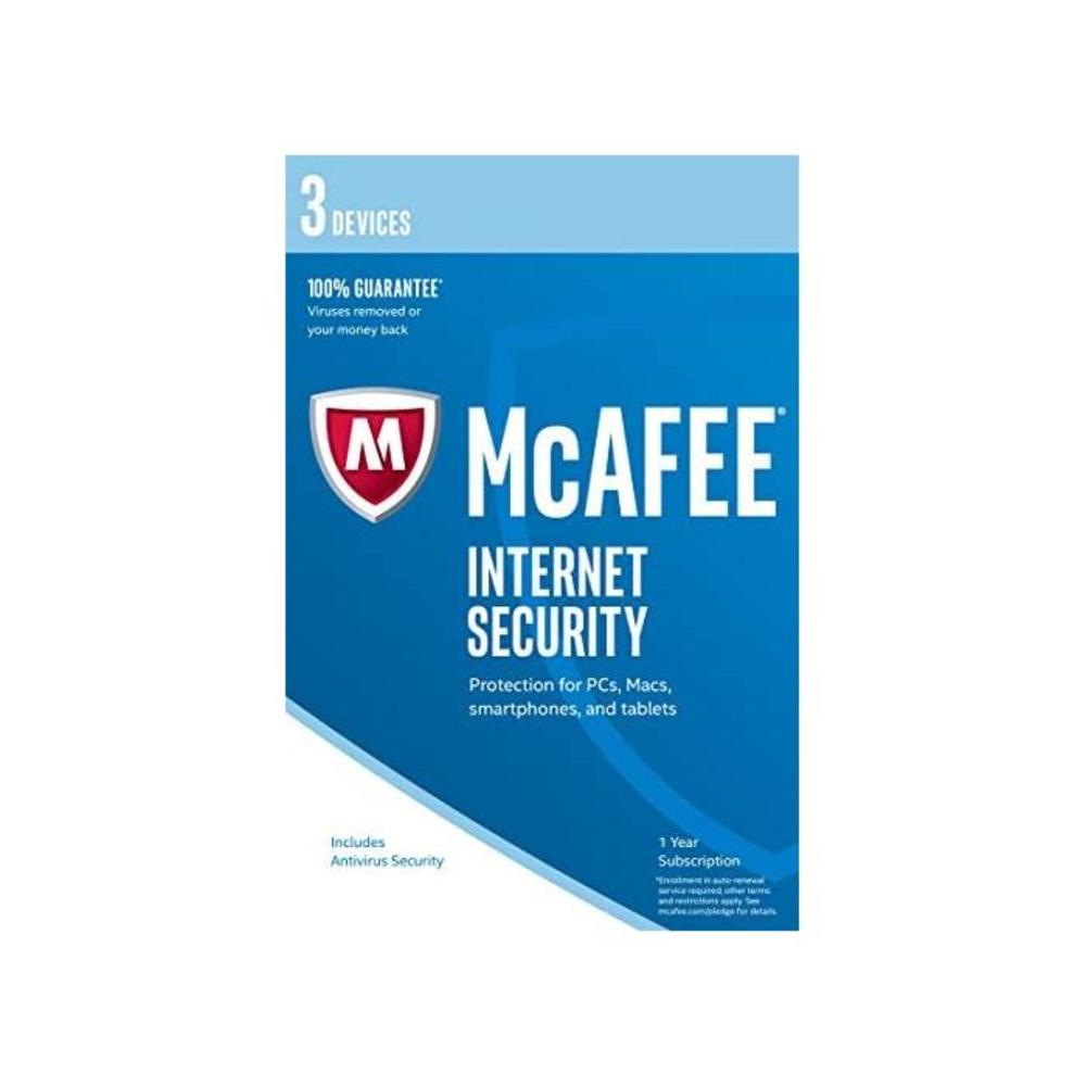 McAfee Internet Security 3 Devices 1 Year PC/Mac/Android Download - Latest Version B01K1FB26Y