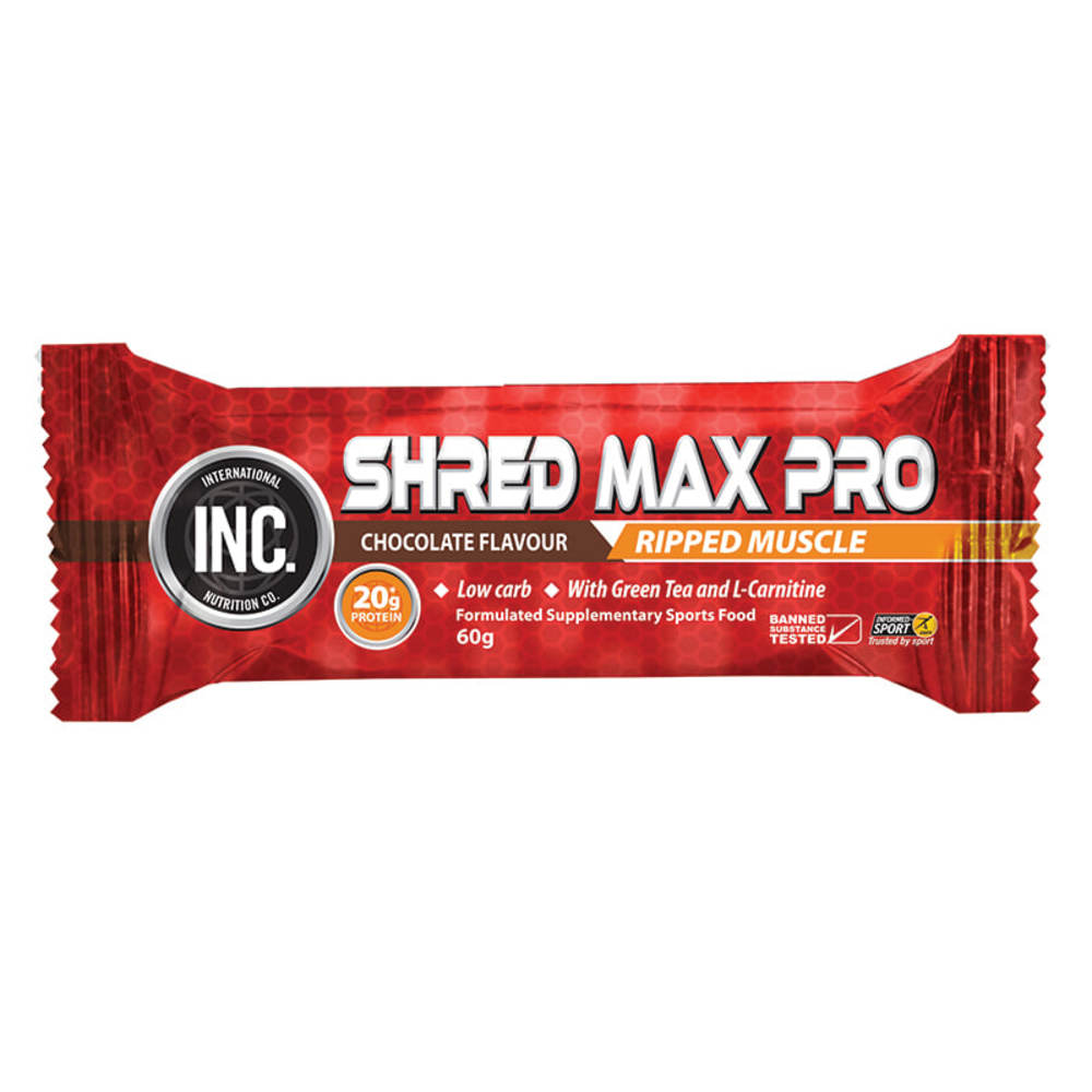 아이엔씨 쉬레드 맥스 프로 초코렛 맛 바 60gm INC Shred Max Pro Chocolate Flavour Bar 60gm