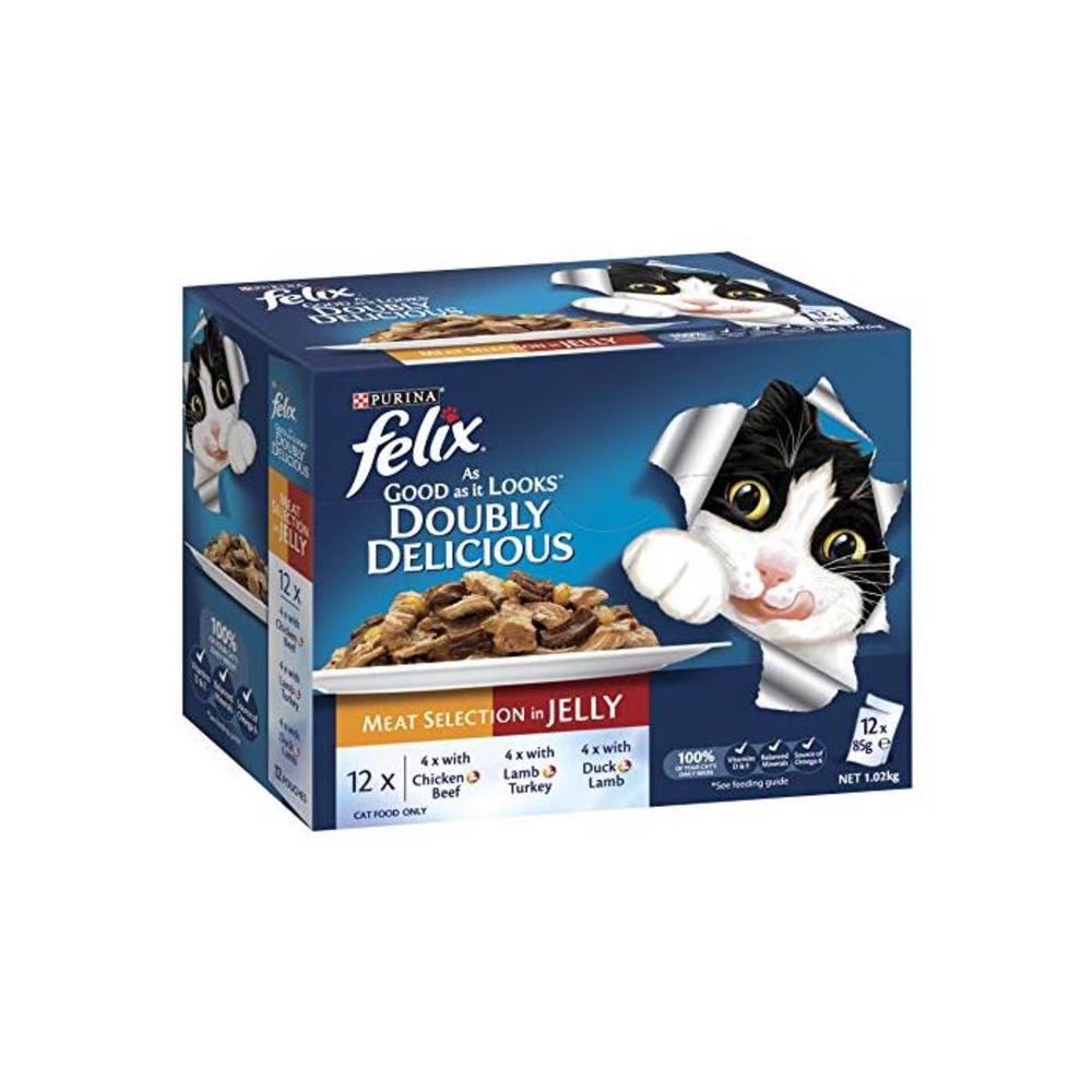 Felix Doubly Delicious - Meat Selection in Jelly, Adult and Senior, 60x85g B07KWBF8DY