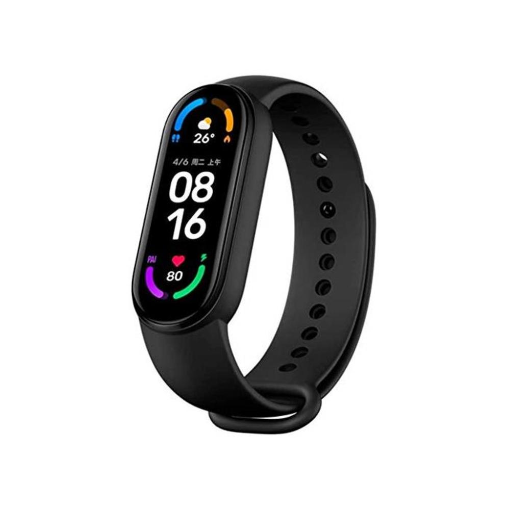 Xiaomi Mi Band 6 1.56 Full Screen Sport Wristband Heart Rate Fitness Tracker 5ATM Waterproof Smart Band Bracelet Magnetic Charge Standard Version, Black B091KPMFXJ
