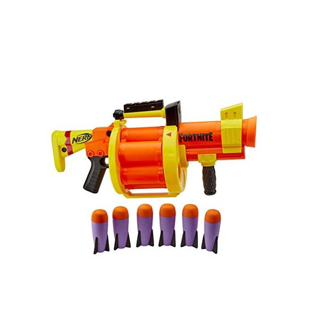 NERF - Fortnite - GL Rocket Firing Blaster - pump to fire blaster with 6 rocket drum - includes 6 official NERF - rockets - Kids Toys &amp; Outdoor Games - Ages 8+ B083QZZGCW