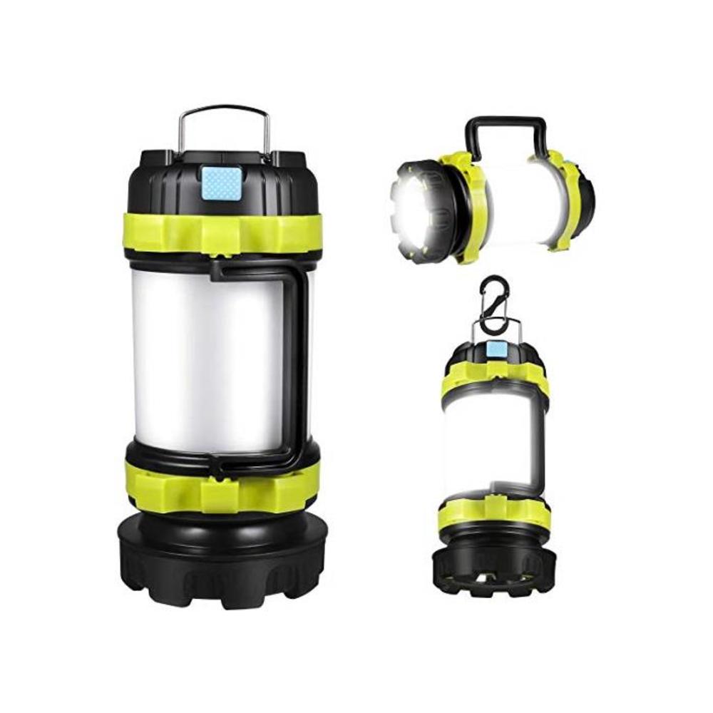 LED Camping Lantern, Rechargeable Portable Lantern Flashlight, 6 Modes, 3600mAh Power Bank, Two Way Hook of Hanging, Perfect for Hurricane, Emergency Light, Outdoor Recreations, US B083J3BHYN