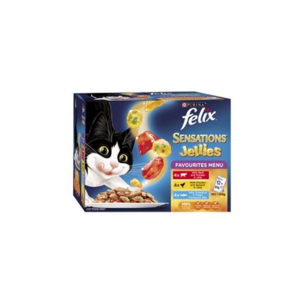 Felix Sensations Jellies Favourites Menu Cat Food 12x85g 12 pack 2740879P