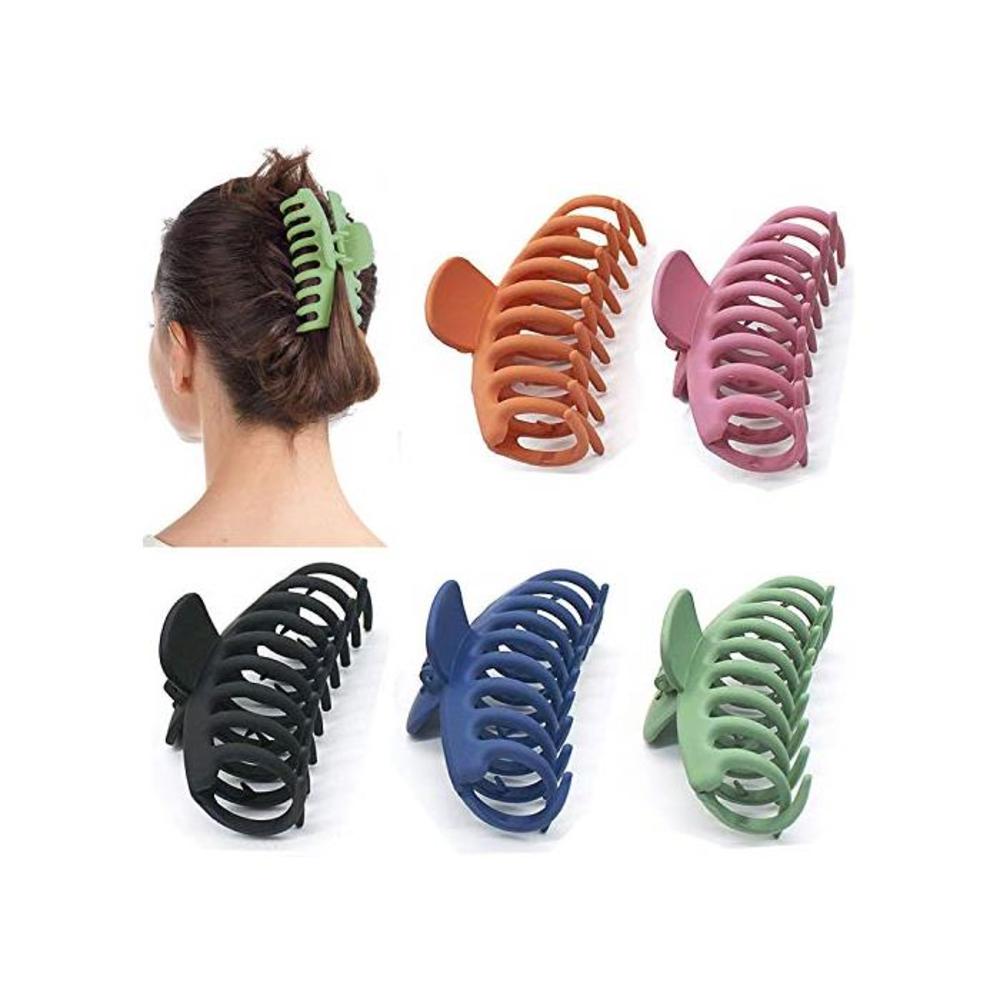 5 Pcs Big Hair Claw Clips, Proxima Direct Nonslip Hair Claw Banana Matte Plastic Girls Hair Claw Clips Jaw, Strong Hold for Thick Hair French Design Fashion Hair Accessories for Wo B08W1KQ6LG