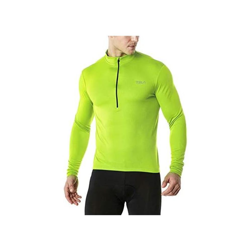 TSLA Mens Long &amp; Short Sleeve Bike Cycling Jersey, Quick Dry Breathable Reflective Biking Shirts with 3 Rear Pockets B08W8TSFCZ