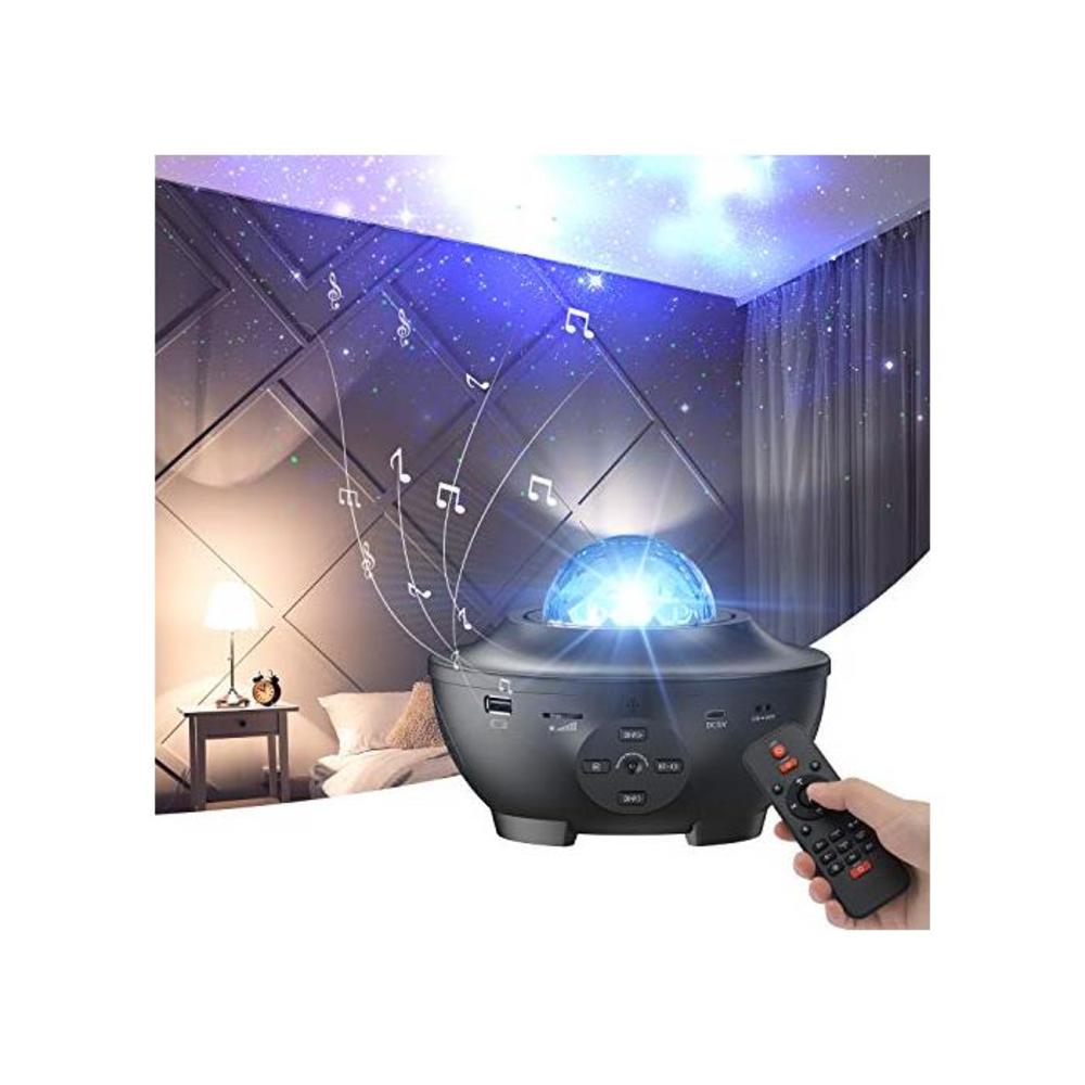 Star Projector with Bluetooth Speaker Remote Control Night Light with Moving Ocean Wave for Holiday Decor Mood Ambiance Home Theater Lighting Stage Lights for Kids Adults B08PNSKFQJ