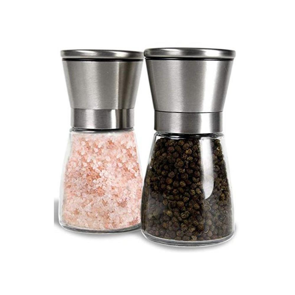 Noosa Life Salt and Pepper Grinder Set - Premium Stainless Steel Salt and Pepper Shakers with Adjustable Coarseness Salt Grinders and Pepper Mill Shaker Mills Set B079GNY6MR