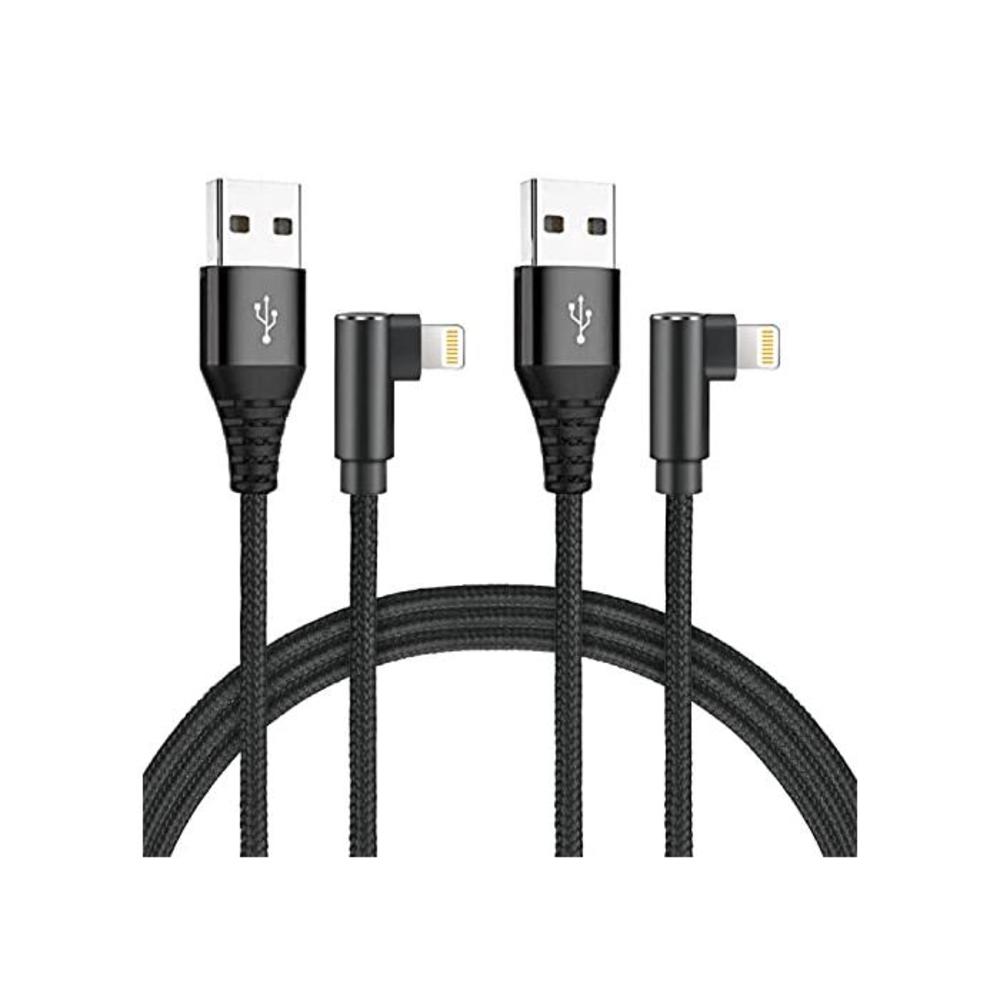 [2 Pack ] TianYi Phone USB Charger Cable,1.8m (5.9FT) Right Angle Nylon Braided Phone Charger Compatible with iPhone X/XS/XR/XS Max/7/6/ 8/Plus（Black） B086SYNK8H